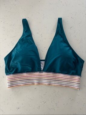 Bikini Top with Multicolor Crochet Band